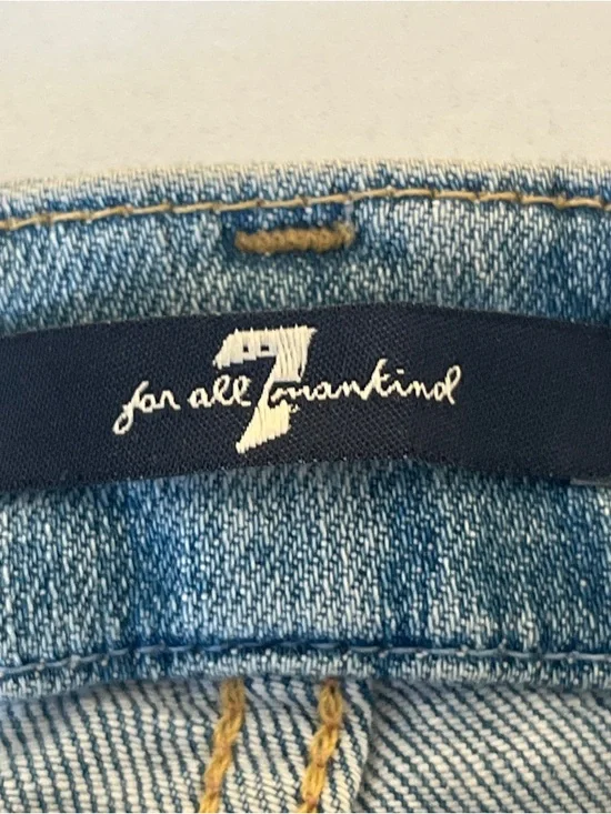 7 For All Mankind Light Blue Distressed Skinny Jeans - Picture 6 of 11